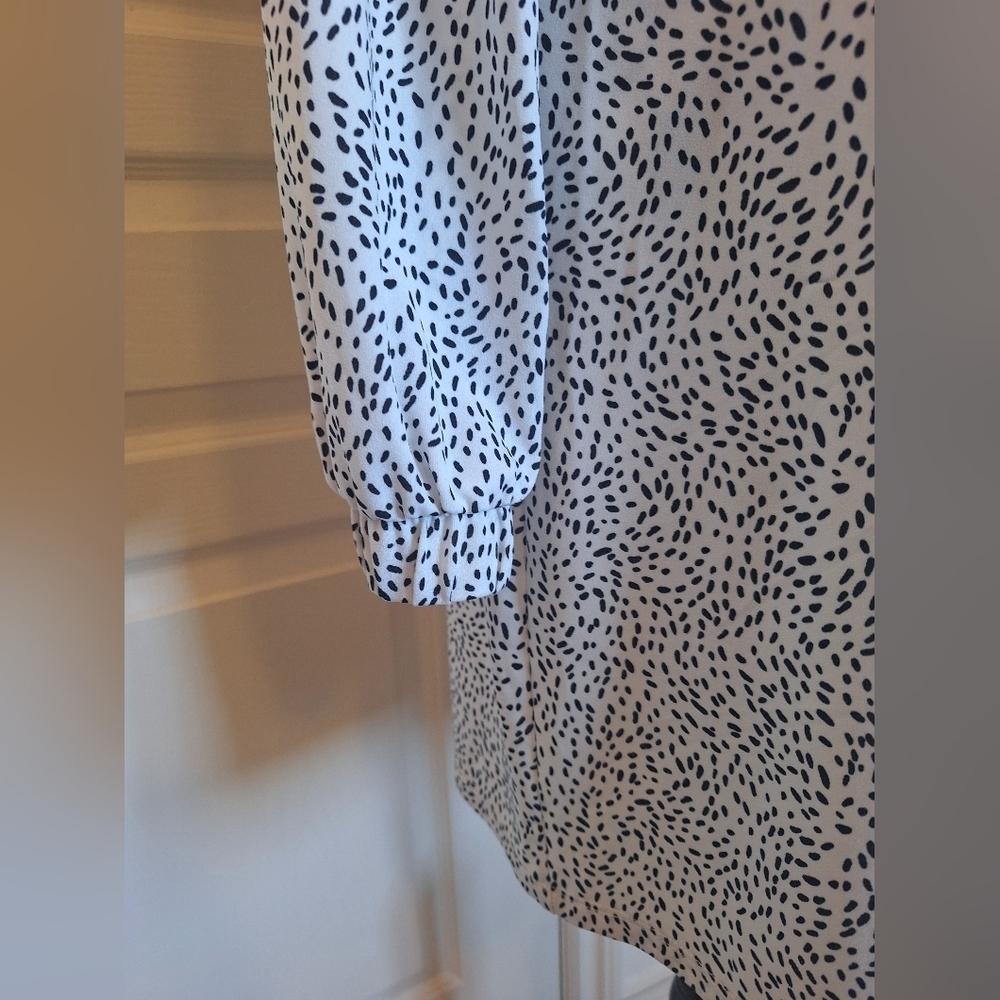 George size large white and black spotted dress - Picture 6 of 6